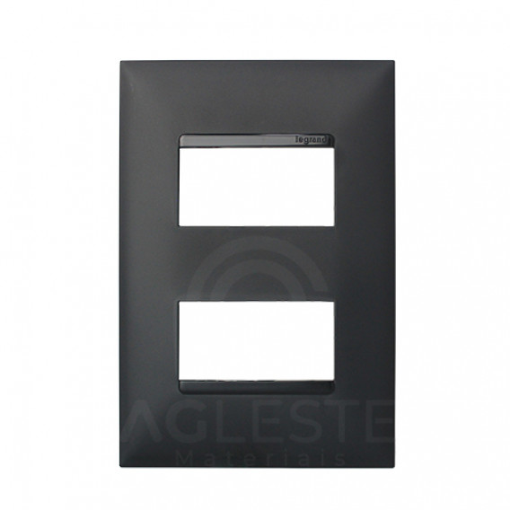 Placa P/2 Modulos Separados 4x2 - Pial Plus + Preto